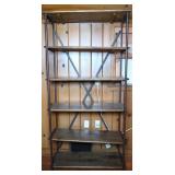 Industrial Style Metal And Wood Shelving Unit