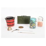 Vintage Mason Jars, Bucket, Army Container