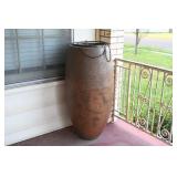 Large Weathered Terracotta Pot With Chain Trim