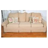 Vintage Upholstered Couch & Throw Pillows