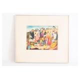 Figurative Framed Watercolor Painting