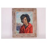 Oil Painting Portrait Of A Woman By E. Burkhart