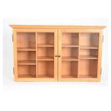 Light Wood Wall Cabinet With Glass Doors