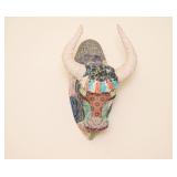 Fabric Bull Head Mount With Tassels