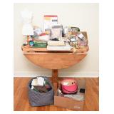 Sewing & Craft Supplies On Drop-Leaf Table