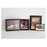 Framed Still Life & Cherub Paintings