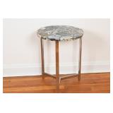 Agate Stone Top Side Table w/ Chrome Base