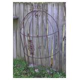 Rustic Iron Garden Trellis with Scrollwork