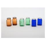 Vtg Hazel Atlas Glass Shakers - Amber, Green, Blue