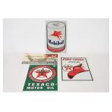 Texaco, Mobil Oil Signs