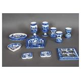 Blue Willow Soap Dish, Outlet Cover, Cups