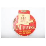 Vtg L&M Filters Metal Die-Cut Advertising Sign