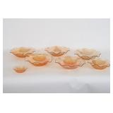 Vtg Jeannette Glass Iris & Herringbone Set