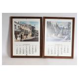 Vintage 1980s Framed Calendar Pages