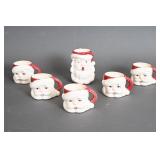 Folk Art Ceramic Santa Mugs