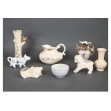 Lamb & Cat Planters, Ceramic Vases