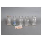 Vintage Milk Bottles w/ Paper Caps