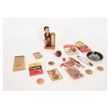 Vintage Crayons, Marbles, Thermometer