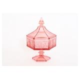 Vintage Pink Imperial Glass Springerie Candy Dish