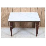 Vintage Marble Top Side Table w/ Mahogany Base