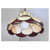 Vintage Slag Stained Glass Pendant Light