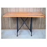 Antique White Sewing Co Cast Iron Base Table