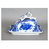 Victoria Ware B/W Ironstone Butter Dish
