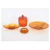 Vtg Amber AH, Duralex, Indiana Glassware