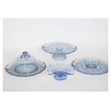 Vtg Light Blue Indiana & Jeannette Glassware