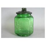 Green Glass 5 Cent Planters Peanut Jar