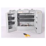 Gray Plastic Open Tool Box With Wire Cutters