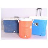 Rubbermaid And Igloo Coolers And Water Cooler