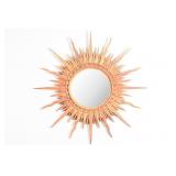 Vtg Mid-Century Modern Gold Sunburst Wall Mirror