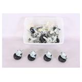 Rubber And Metal Swivel Casters In Plastic Bin