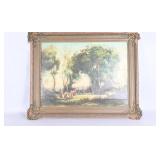 Framed Nymphs Dancing Wooded Landscape Print