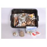 Various Hardware Supplies In Black Bin