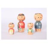 Vintage Miniature Wooden Nesting Dolls