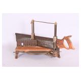 Vintage Stanley Mitre Box Saw With Wood Base