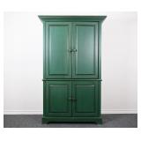 Shaker Style Hunter Green Wooden Media Armoire