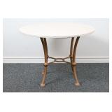 Vintage Round Bistro Table w/ Stretcher-Base