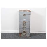 Vtg Industrial Gray Metal 6-Drawer Parts Organizer