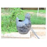 Black Glazed Chicken Garden Planter