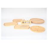 Bamboo Charcuterie Boards With Cheese Knives