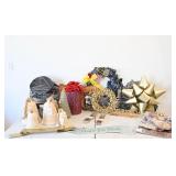 Ceramic Holiday Bells And Decorative Wreaths