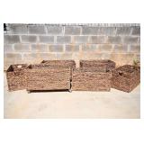 Woven Water Hyacinth Storage Baskets