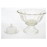Glass Pedestal Bowl w/ Covered Dish