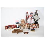 Patriotic Holiday Decor w/ Nutcrackers & Gnome
