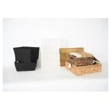 Woven Storage Baskets w/ Plastic Drawers