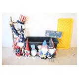 Patriotic Holiday Decorations With Wooden Ladder