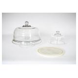 Clear Glass Cake Stands With Marble Board